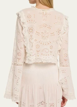LoveShackFancyHawthorn Eyelet-Embroidered Top