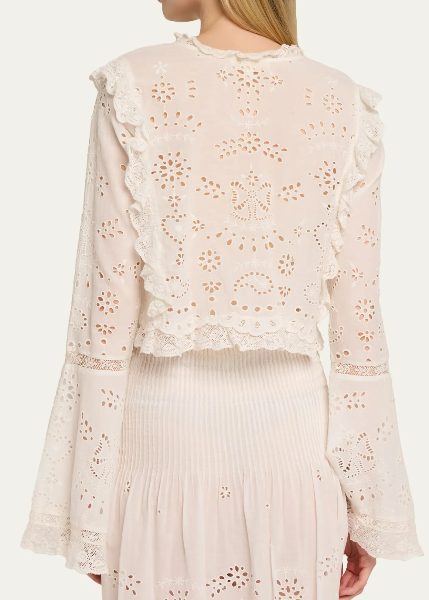LoveShackFancyHawthorn Eyelet-Embroidered Top