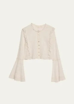 LoveShackFancyHawthorn Eyelet-Embroidered Top