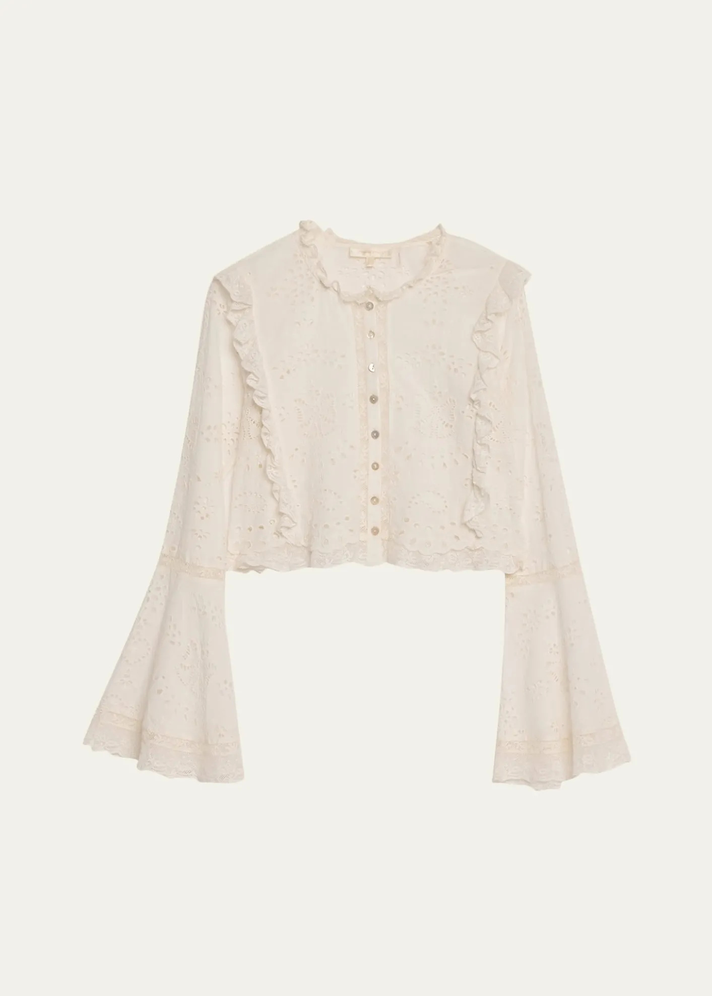 LoveShackFancyHawthorn Eyelet-Embroidered Top