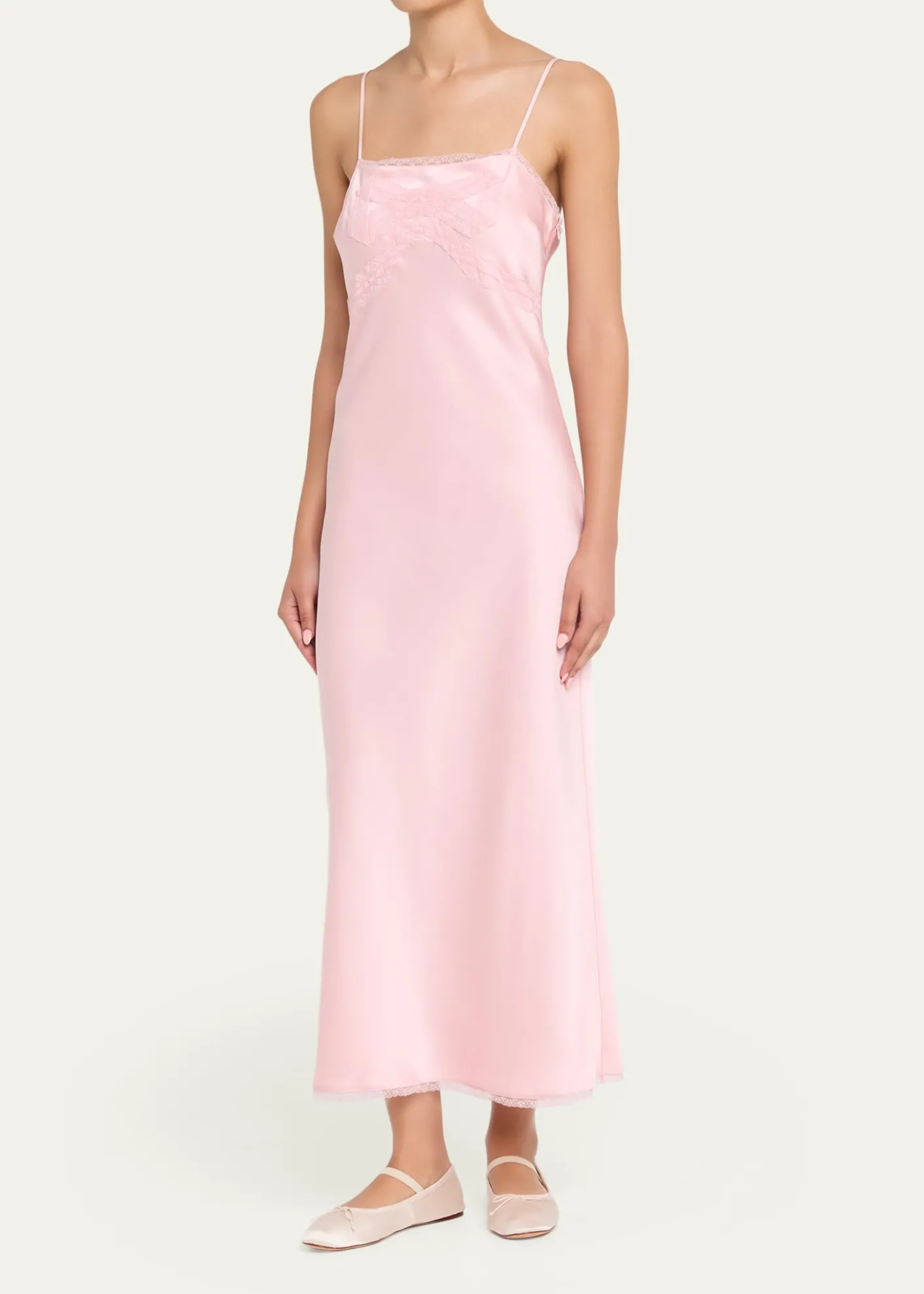 LoveShackFancyIsolie Lace Bow Crepe Midi Dress