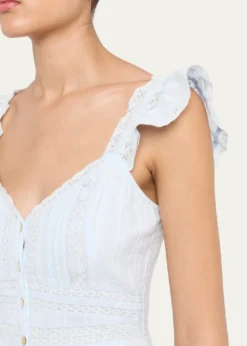 LoveShackFancyKailette Button-Front Maxi Dress