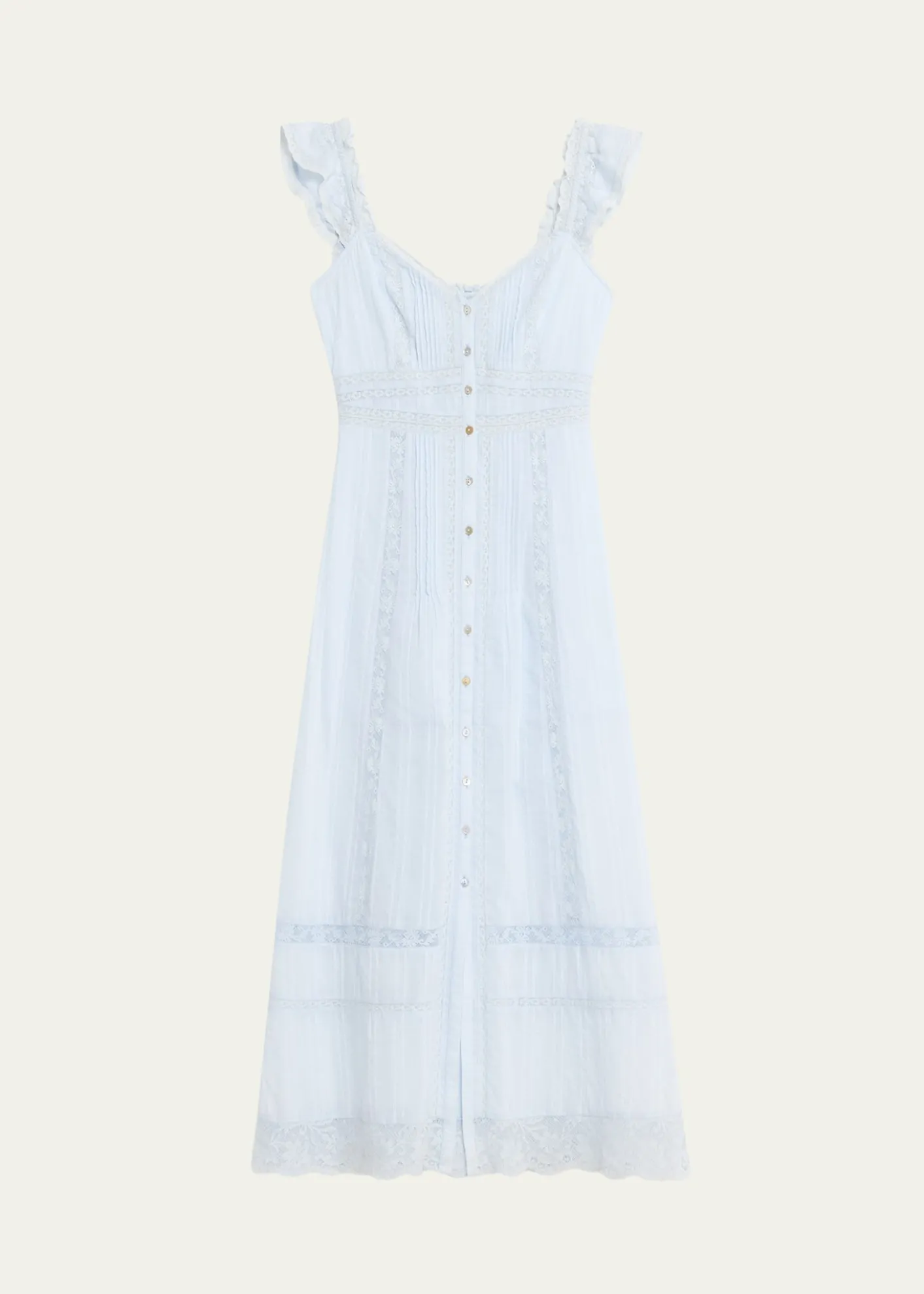 LoveShackFancyKailette Button-Front Maxi Dress