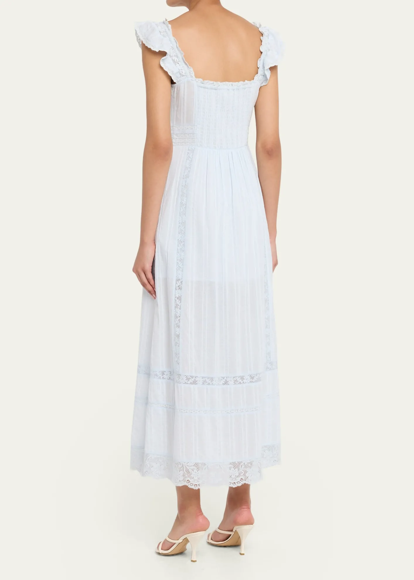 LoveShackFancyKailette Button-Front Maxi Dress