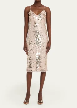 LoveShackFancyKayleen Sequined Midi Dress