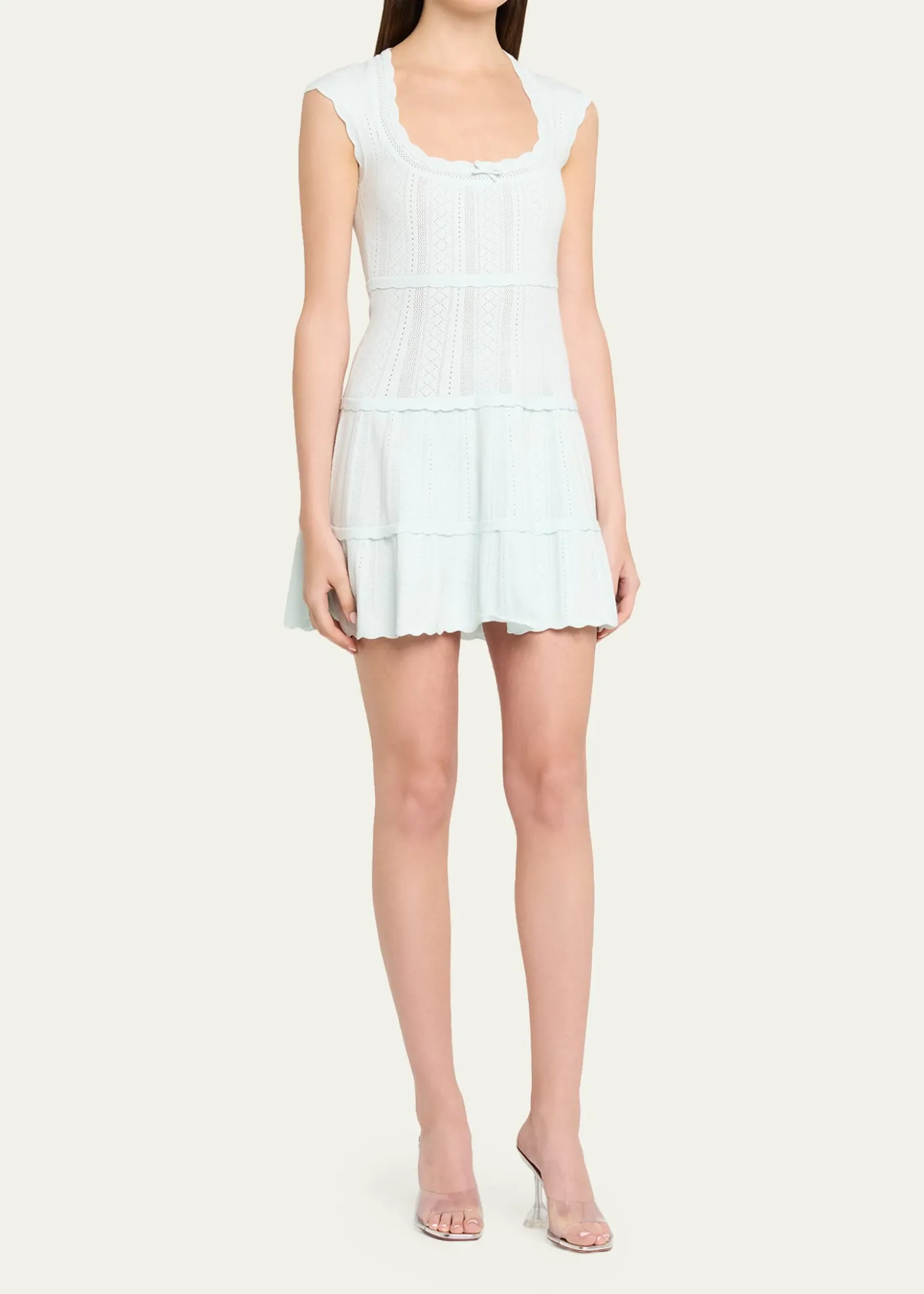 LoveShackFancyLaighton Pointelle Knit Mini Dress