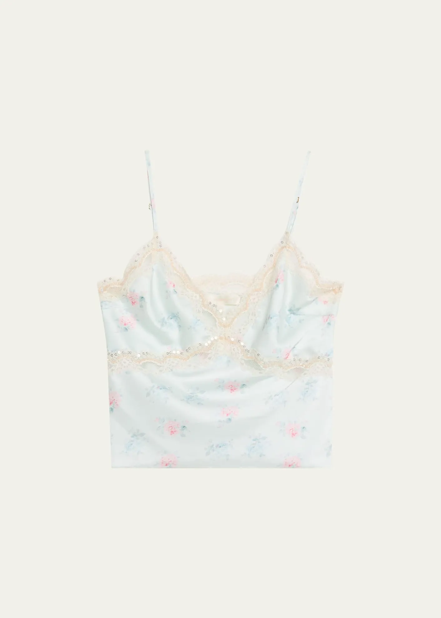LoveShackFancyLamora Floral Satin Tank Top