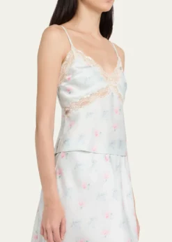 LoveShackFancyLamora Floral Satin Tank Top