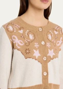 LoveShackFancyLeyah Wool-Blend Saddle Up Cardigan