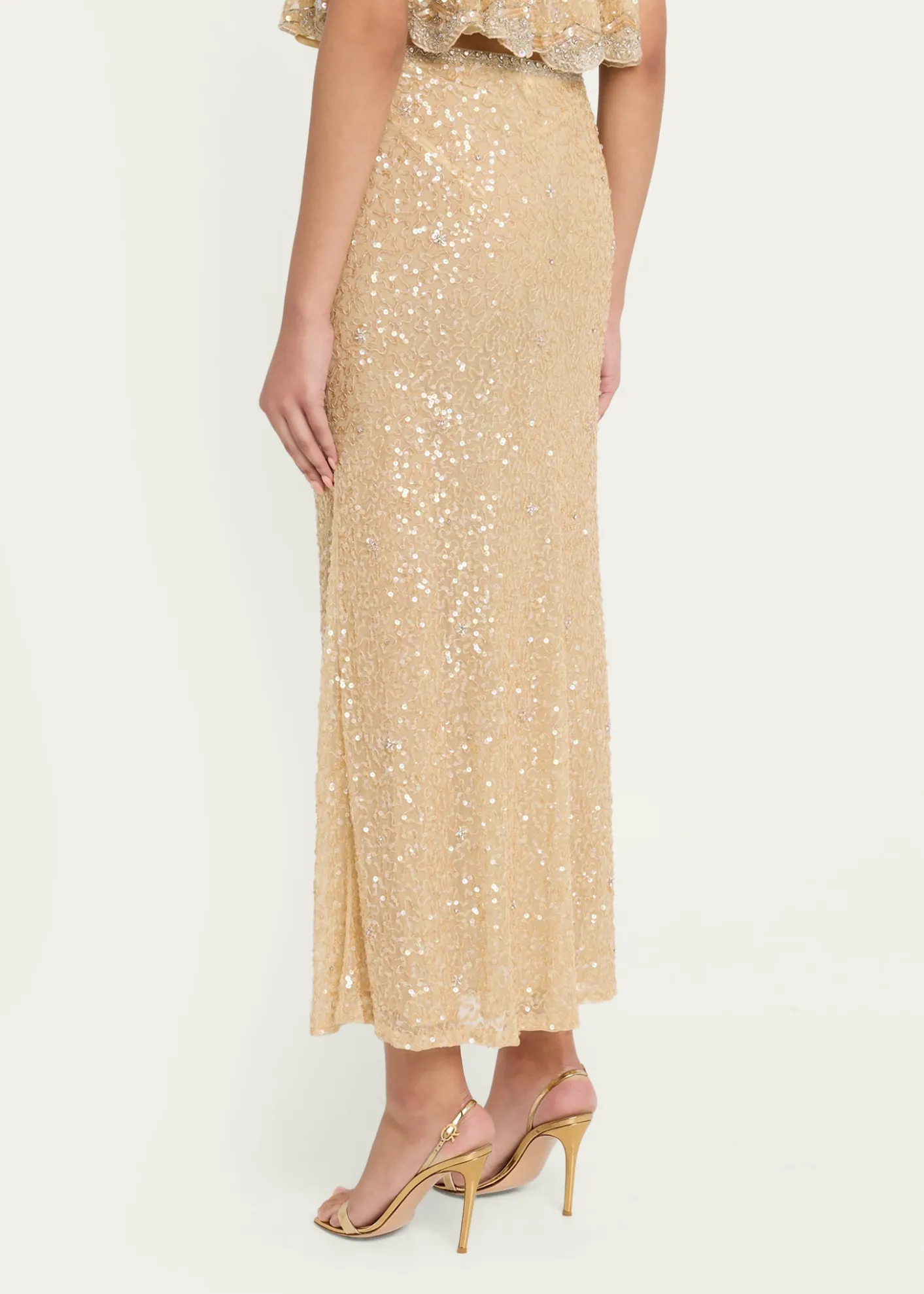 LoveShackFancyLyndy Embellished Midi Skirt
