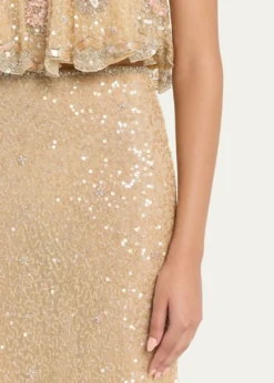 LoveShackFancyLyndy Embellished Midi Skirt