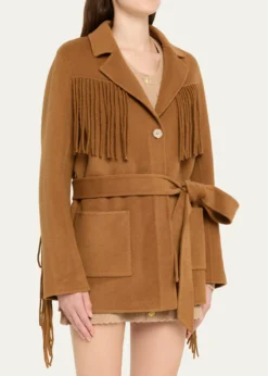 LoveShackFancyMaebella Fringe-Trim Jacket