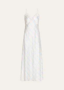 LoveShackFancyManuela Floral Satin Slip Dress