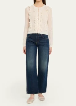 LoveShackFancyMelisse Eyelet Ruffle Cardigan