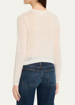 LoveShackFancyMelisse Eyelet Ruffle Cardigan