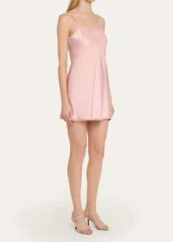 LoveShackFancyMirelis Lace Bow Crepe Mini Dress
