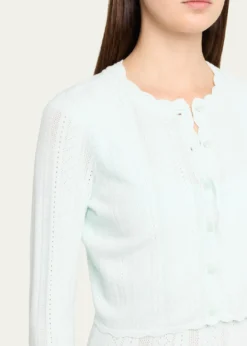 LoveShackFancyNadiya Pointelle-Knit Cardigan