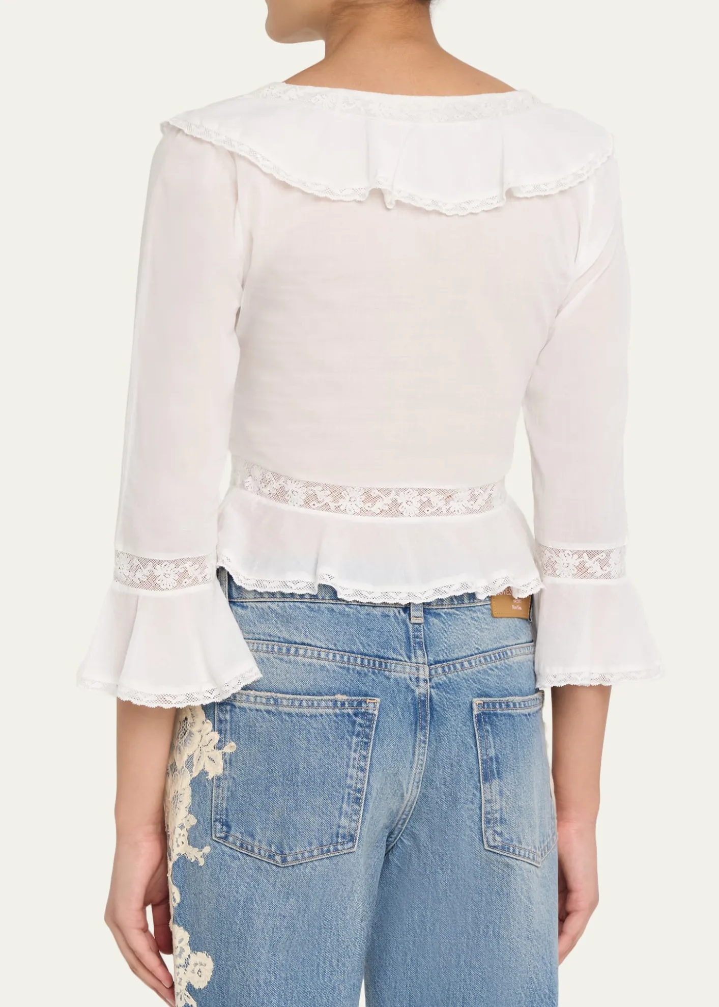 LoveShackFancyOlenna Cotton Victorian Ruffle Top
