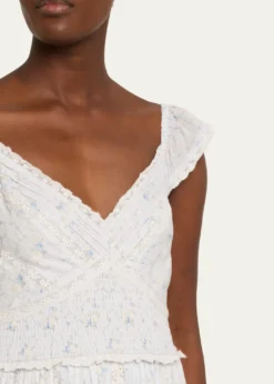 LoveShackFancyPresline Floral Mini Dress