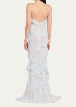 LoveShackFancyRialto Asymmetric Ruffle Maxi Dress