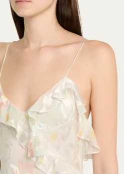 LoveShackFancyRialto Asymmetric Ruffle Maxi Dress