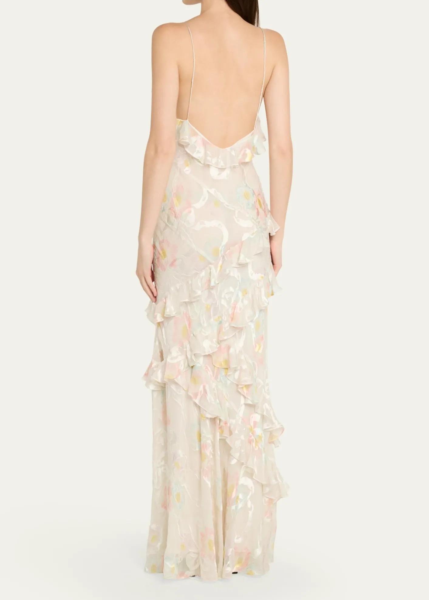 LoveShackFancyRialto Asymmetric Ruffle Maxi Dress