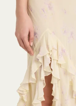 LoveShackFancyRoseline Floral Ruffle Maxi Dress