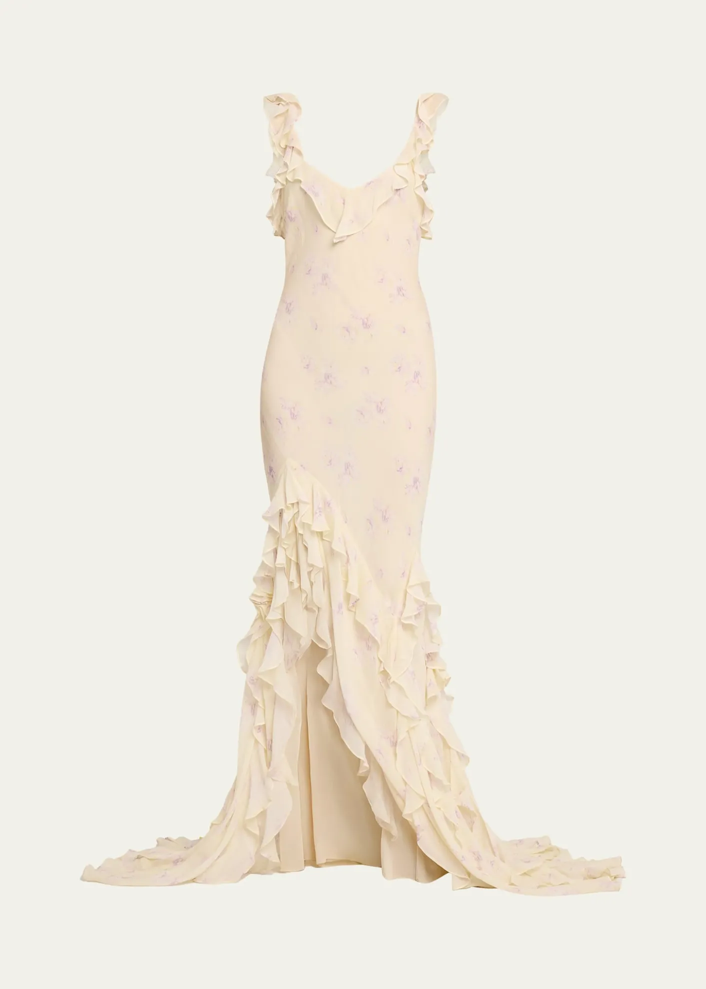 LoveShackFancyRoseline Floral Ruffle Maxi Dress