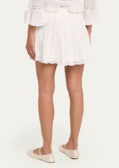 LoveShackFancySolena Cotton Victorian Mini Skirt
