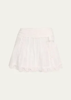 LoveShackFancySolena Cotton Victorian Mini Skirt
