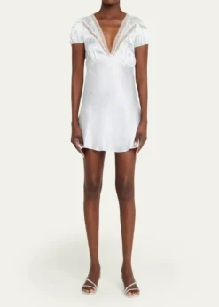 LoveShackFancySylara Floral Jacquard Mini Dress