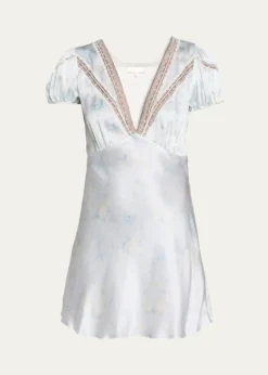 LoveShackFancySylara Floral Jacquard Mini Dress
