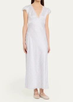 LoveShackFancyTheodore Silk-Blend Floral Maxi Dress