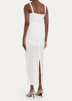 LoveShackFancyVerna Lace Stripe Midi Dress