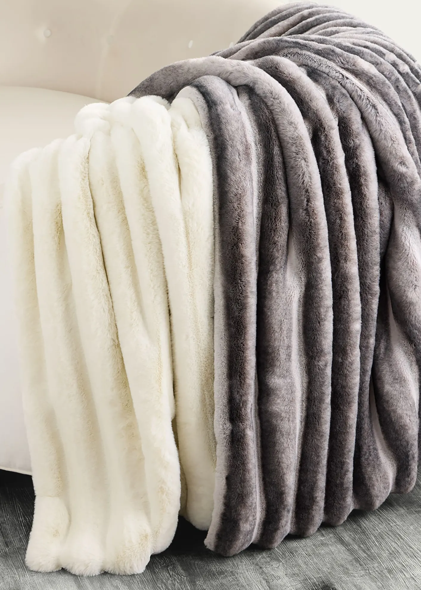 Lyla GrantFaux Chinchilla Throw, 60" x 72"