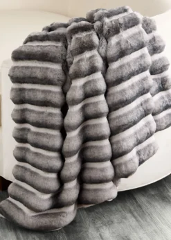 Lyla GrantFaux Chinchilla Throw, 60