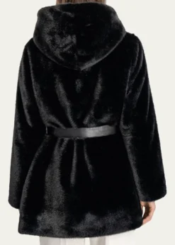 Lyla GrantFur-Free Faux Mink Hooded Coat