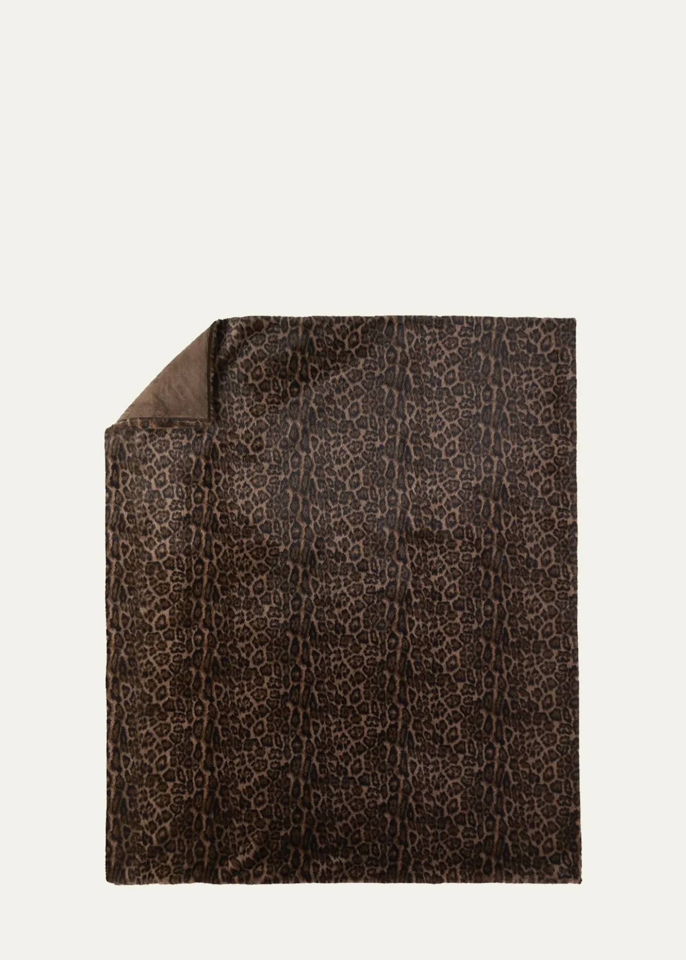 Lyla GrantLeopard-Print Faux Mink Throw, 60" x 72"