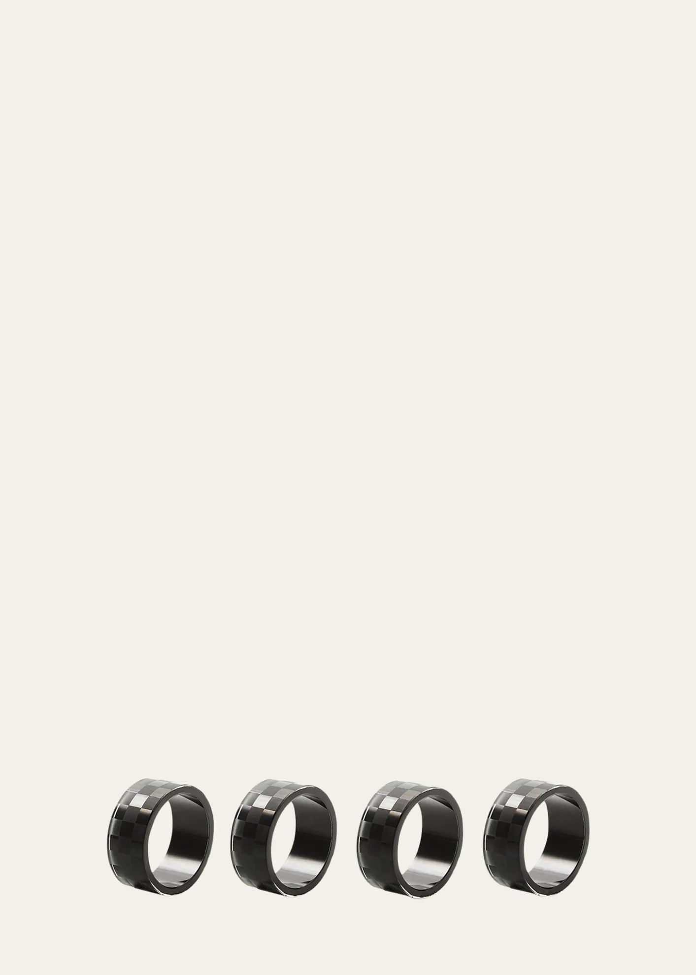 MacKenzie-ChildsBlack Check Napkin Ring, Set of 4