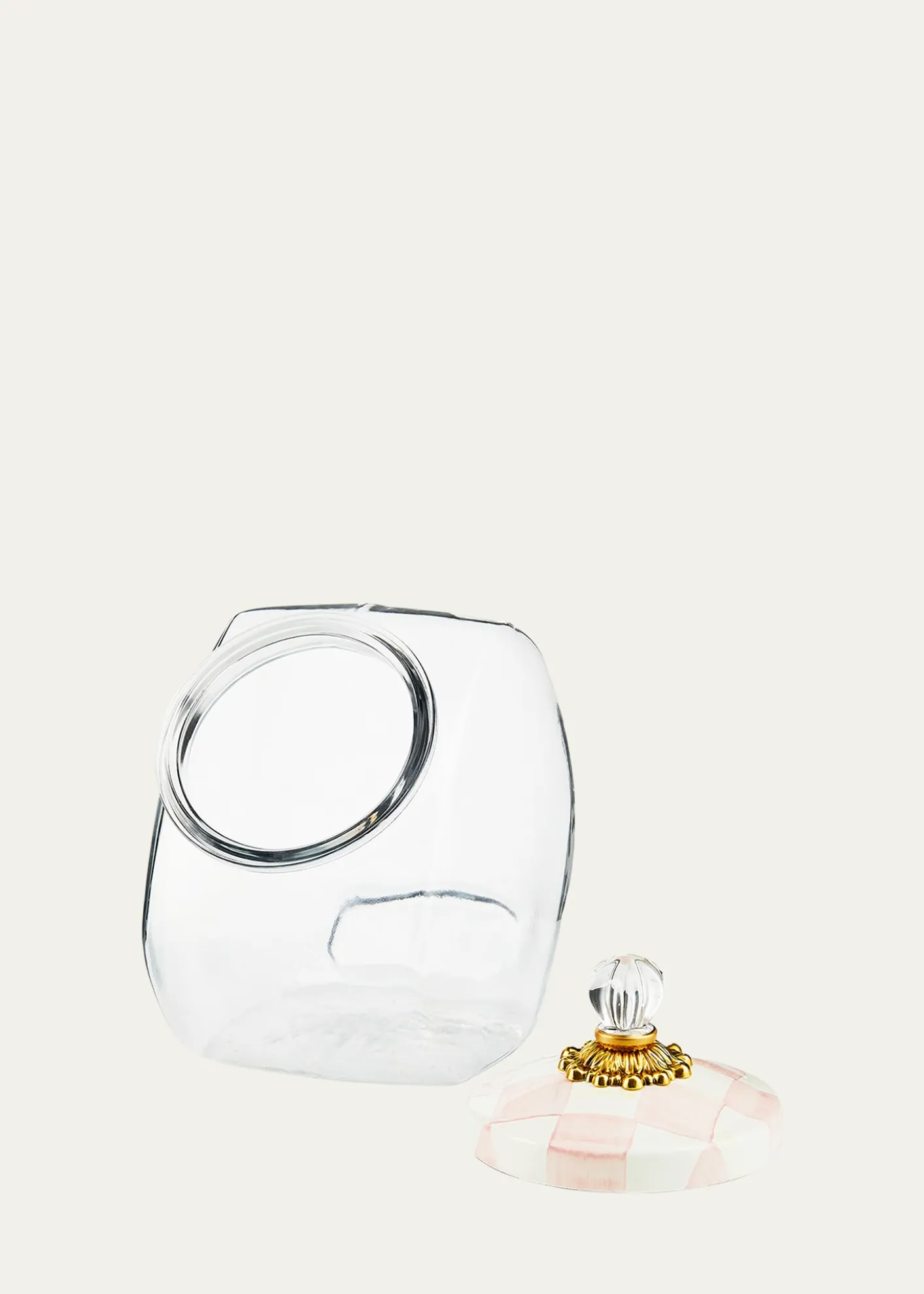 MacKenzie-ChildsCookie Jar with Rosy Check Enamel Lid
