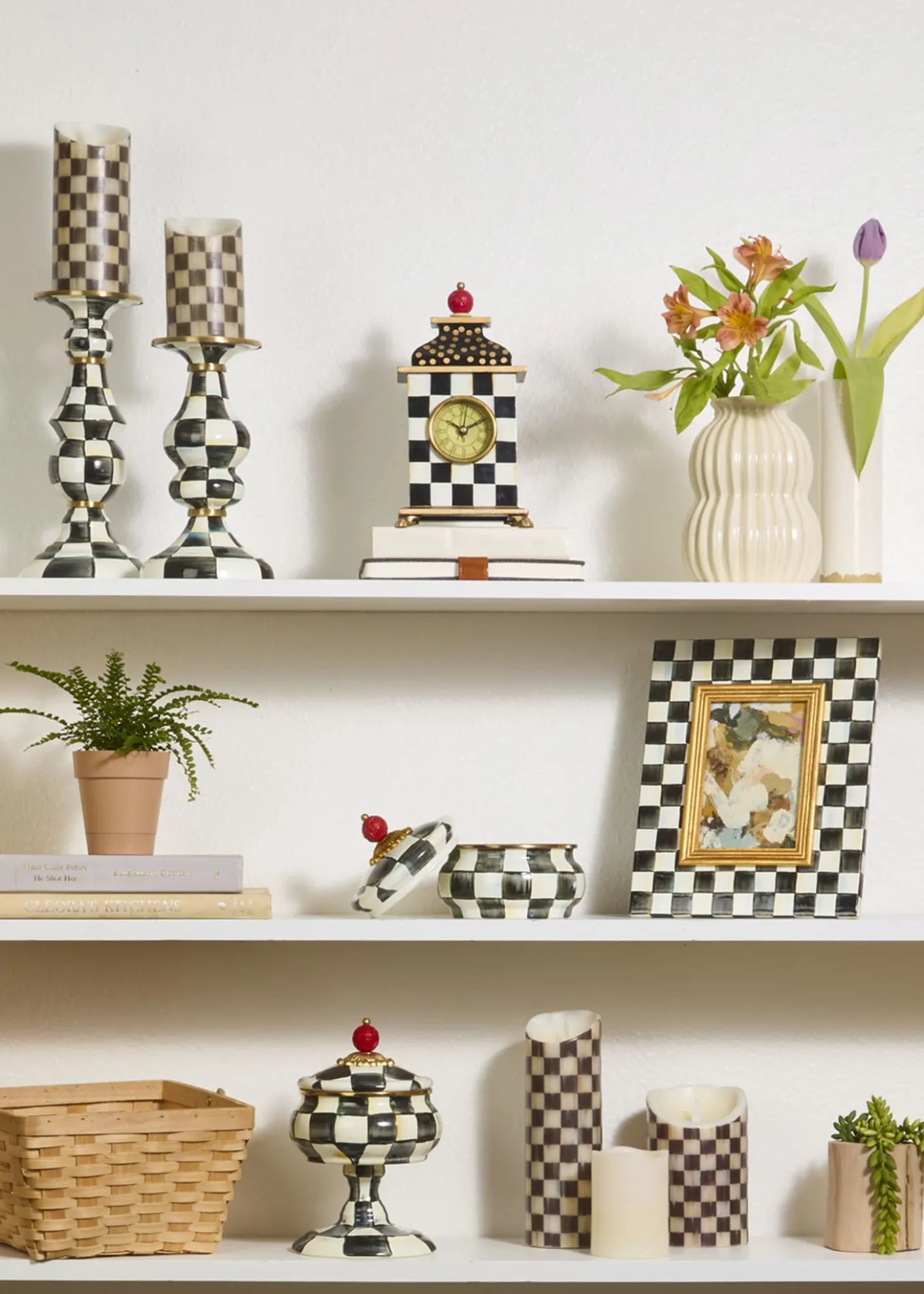 MacKenzie-Childs6" Courtly Check Flicker Pillar
