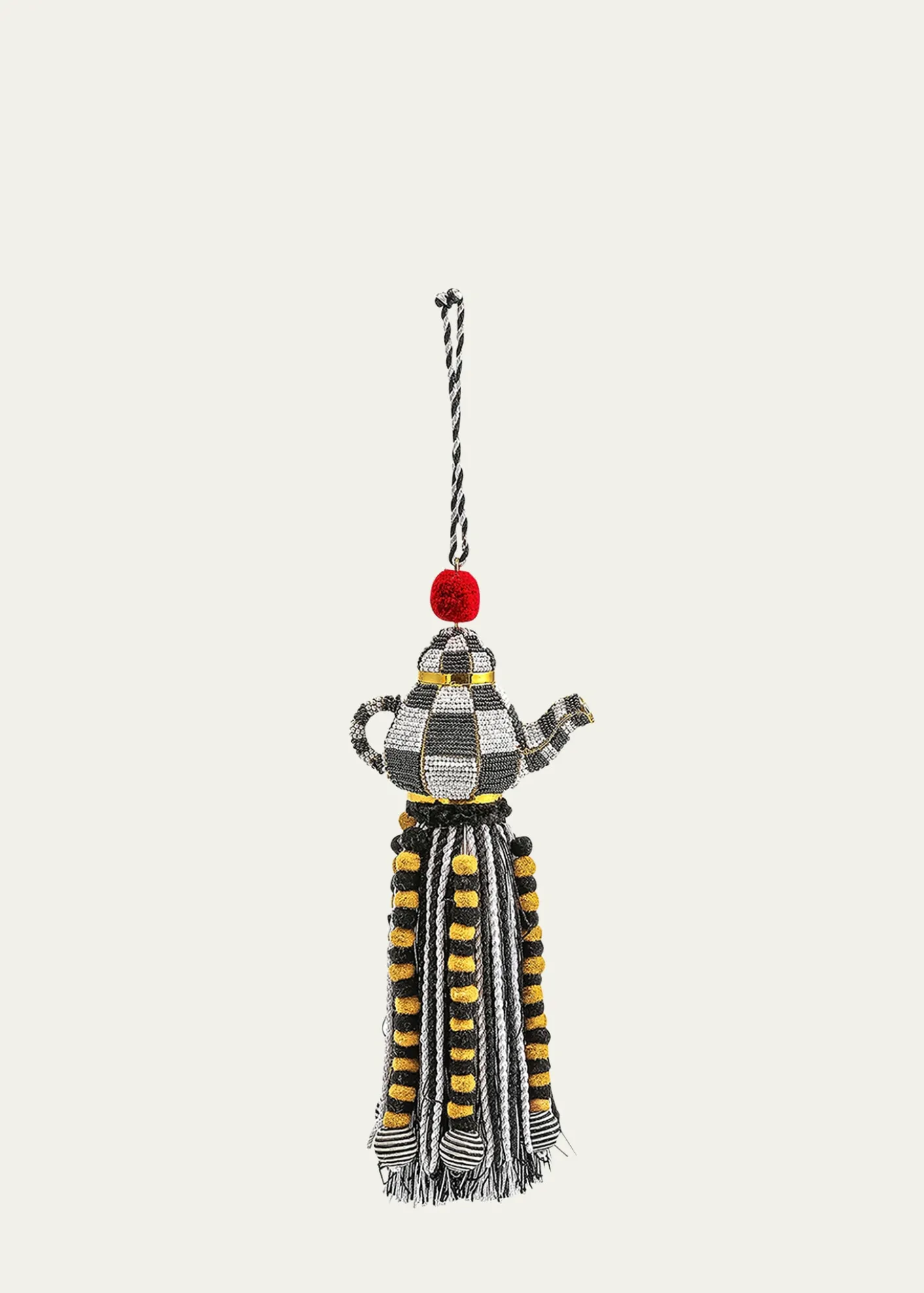 MacKenzie-ChildsCourtly Check Tea Kettle Beaded Tassel