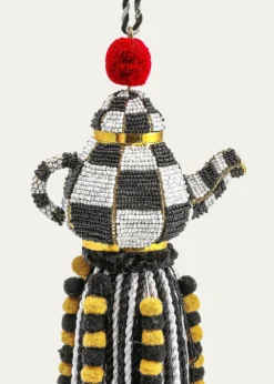 MacKenzie-ChildsCourtly Check Tea Kettle Beaded Tassel
