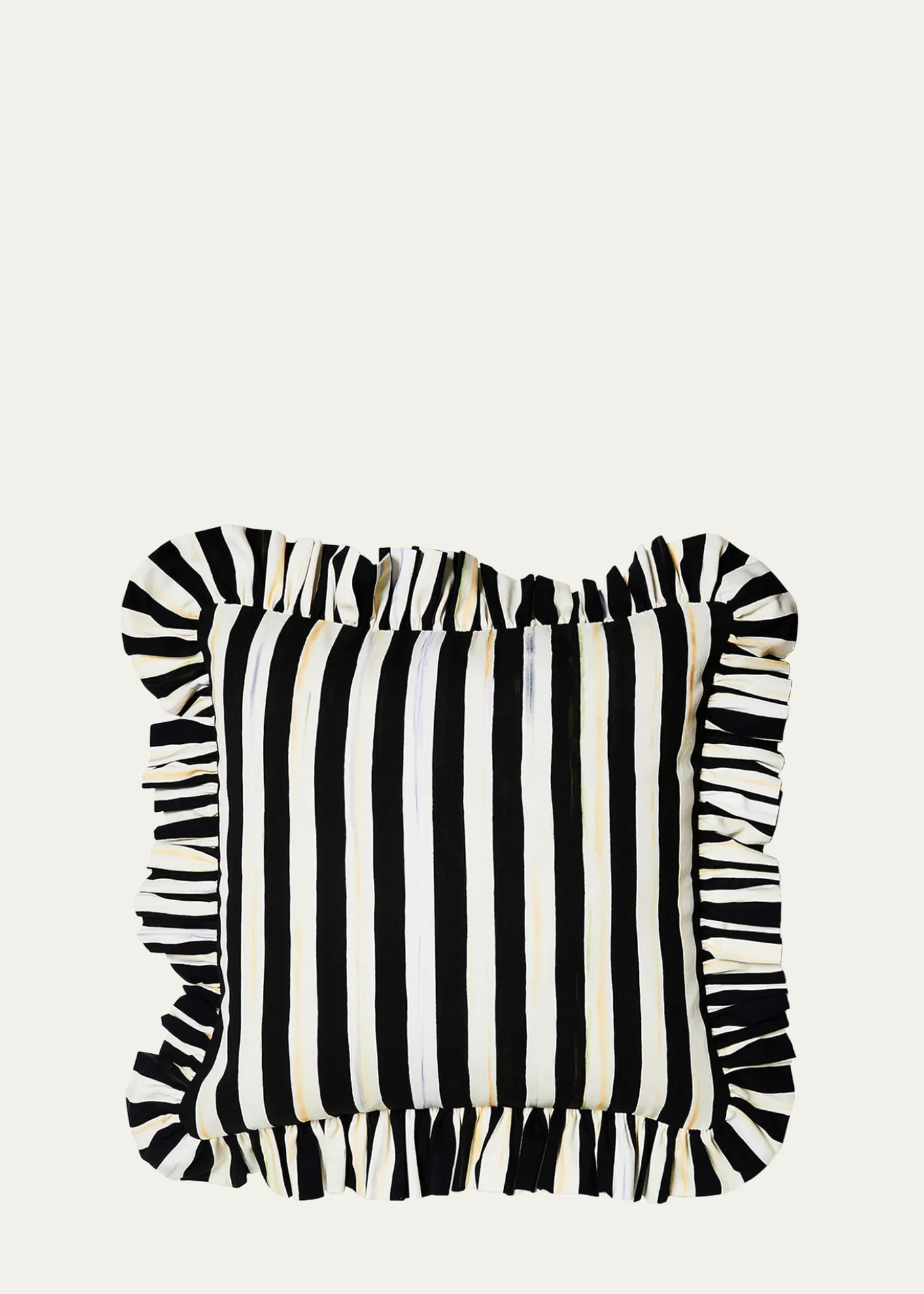 MacKenzie-ChildsCourtly Stripe Ruffle Throw Pillow
