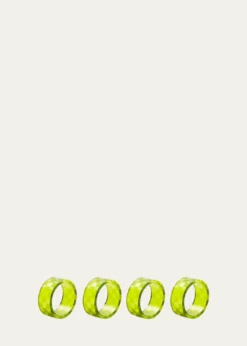 MacKenzie-ChildsGreen Check Napkin Rings, Set of 4