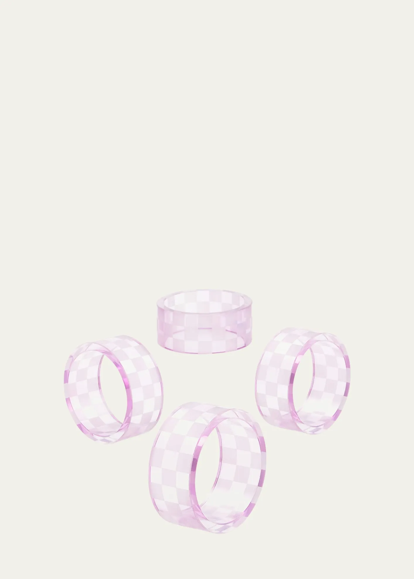 MacKenzie-ChildsLavender Check Napkin Ring, Set of 4