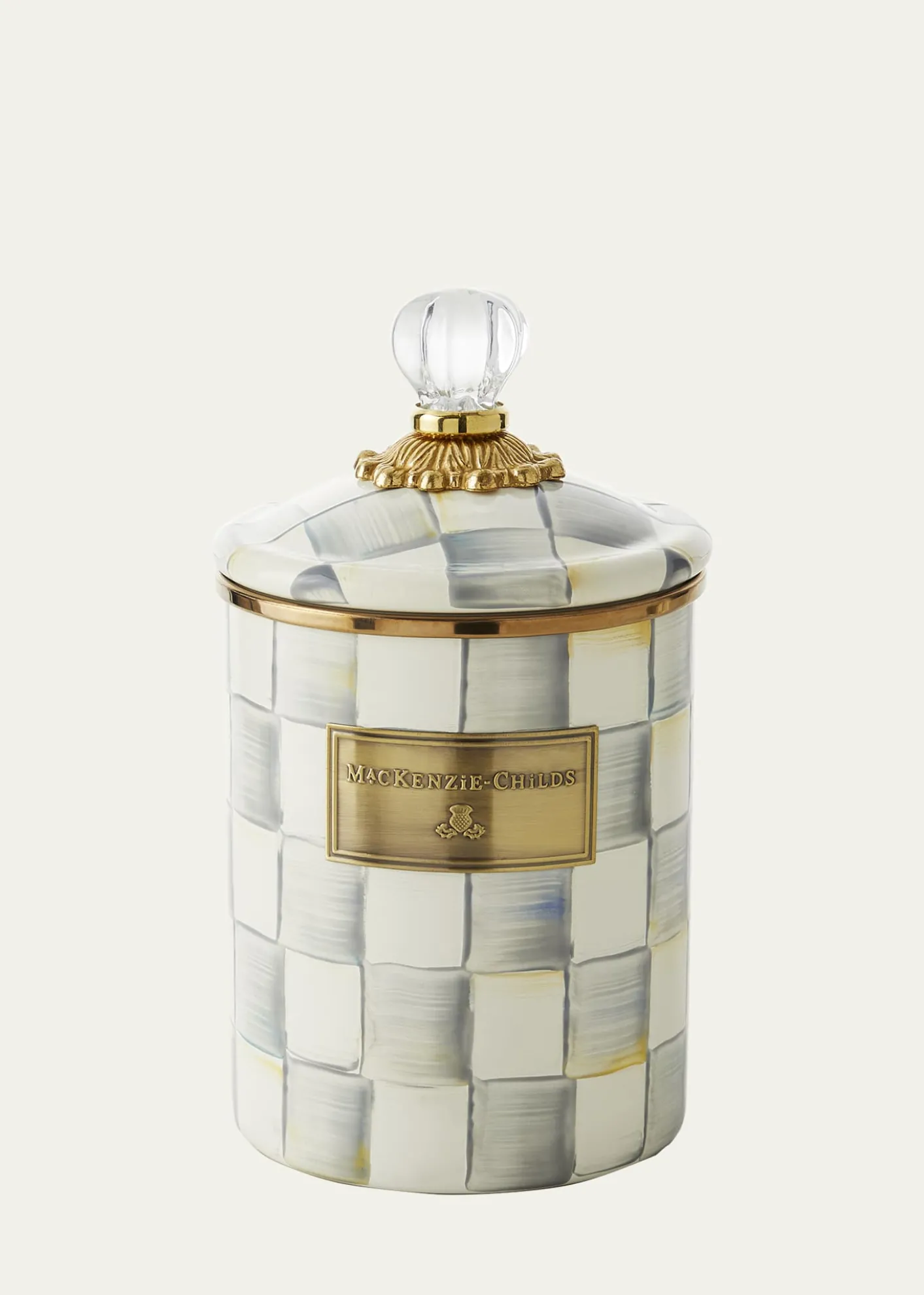 MacKenzie-ChildsMedium Sterling Check Canister