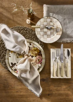 MacKenzie-ChildsMocha Check Salad Plate