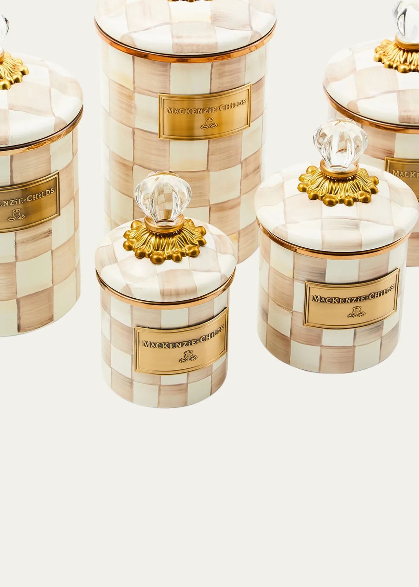 MacKenzie-ChildsMocha Check Medium Canister