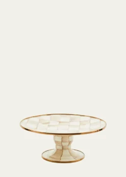 MacKenzie-ChildsMocha Check Mini Pedestal Platter